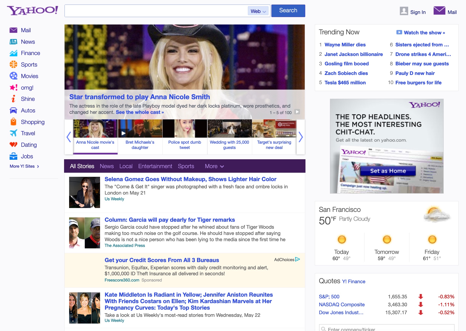 Yahoo! homepage (2013)